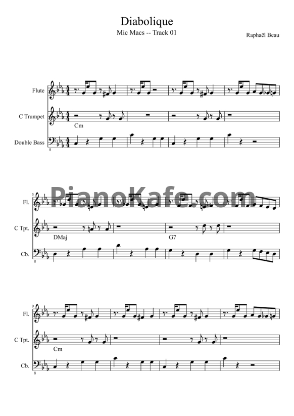 Ноты Raphael Beau - Diabolique (Партитура) - PianoKafe.com