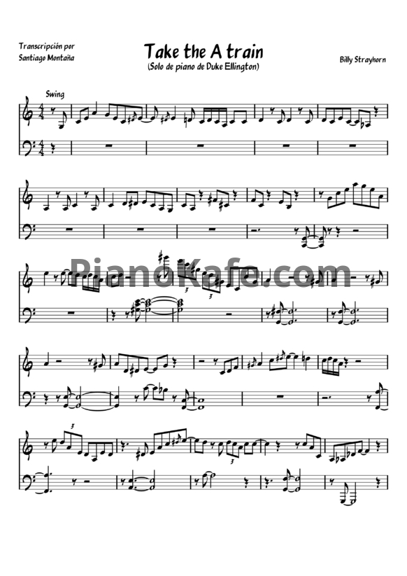 Ноты Duke Ellington - Take the a train - PianoKafe.com
