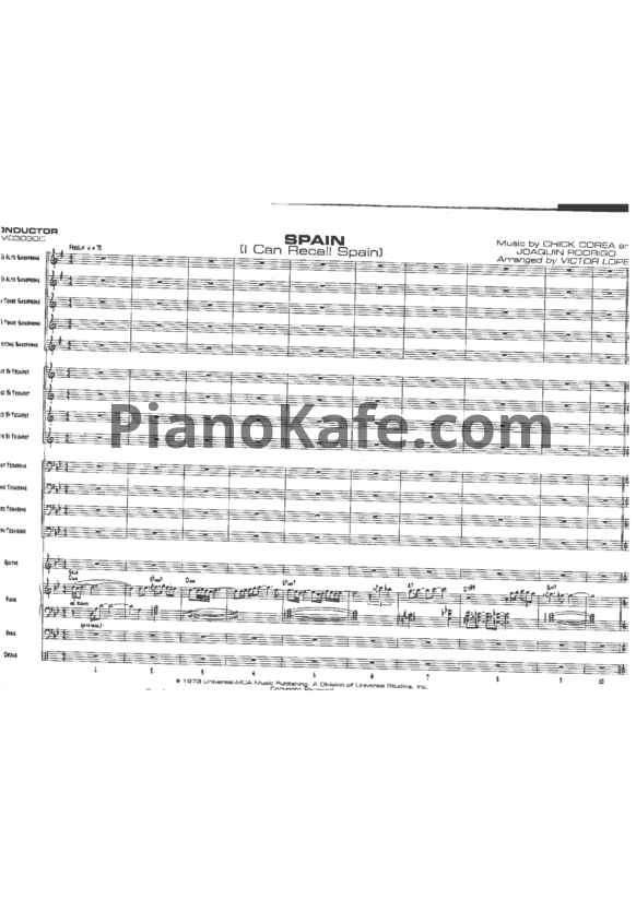 Ноты Al Jarreau - Spain (I can recall) (Партитура) - PianoKafe.com
