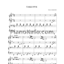 Ноты Paul Desmond - Take five (для фортепиано в 4 руки) - предпросмотр
