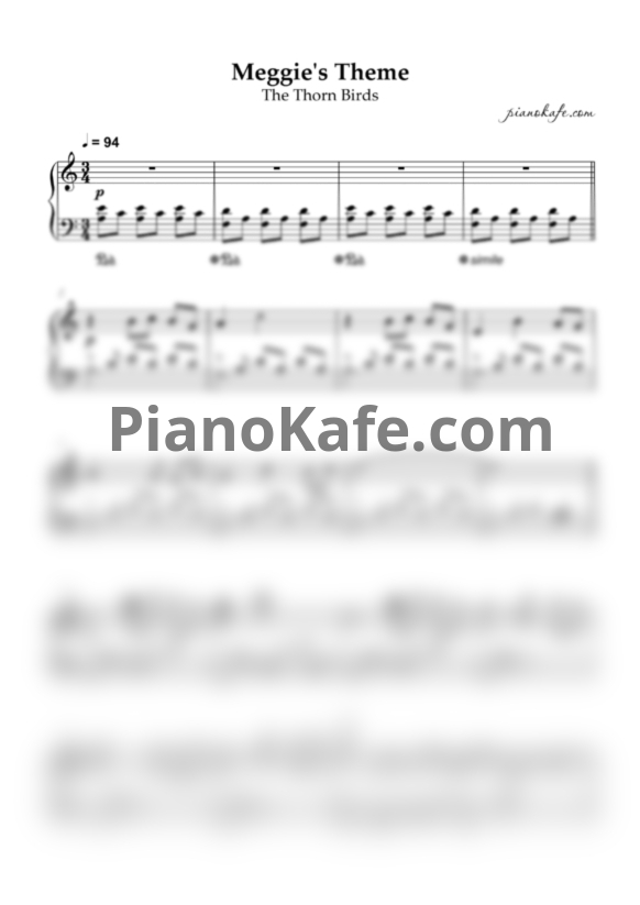Ноты Henry Mancini - Meggie's theme (Piano cover) - PianoKafe.com