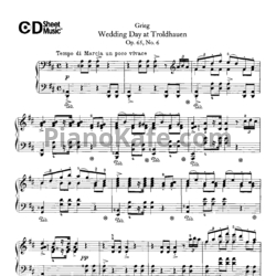 Ноты Эдвард Григ - Свадебный день в Трольхгауне (Op. 65 №6) - предпросмотр
