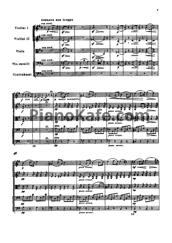 Ноты П. Чайковский - Элегия для струнного оркестра "Привет благодарности" (Партитура) - PianoKafe.com