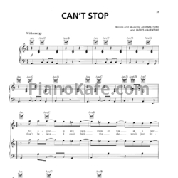 Ноты Maroon 5 - Can't stop - предпросмотр