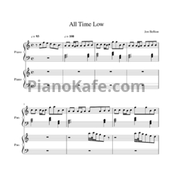 Ноты Jon Bellion - All time low (для 2 фортепиано) - предпросмотр