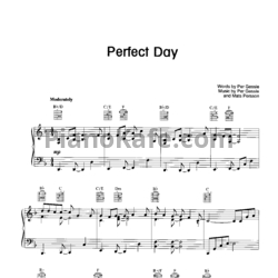 Ноты Roxette - Perfect day - предпросмотр