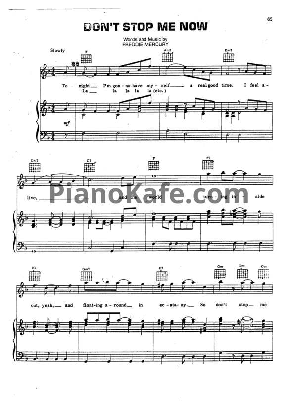 Ноты Queen - Don't stop me now (Версия 2) - PianoKafe.com