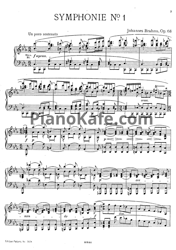 Ноты И. Брамс - Симфония №1 до минор (Op. 68) - PianoKafe.com