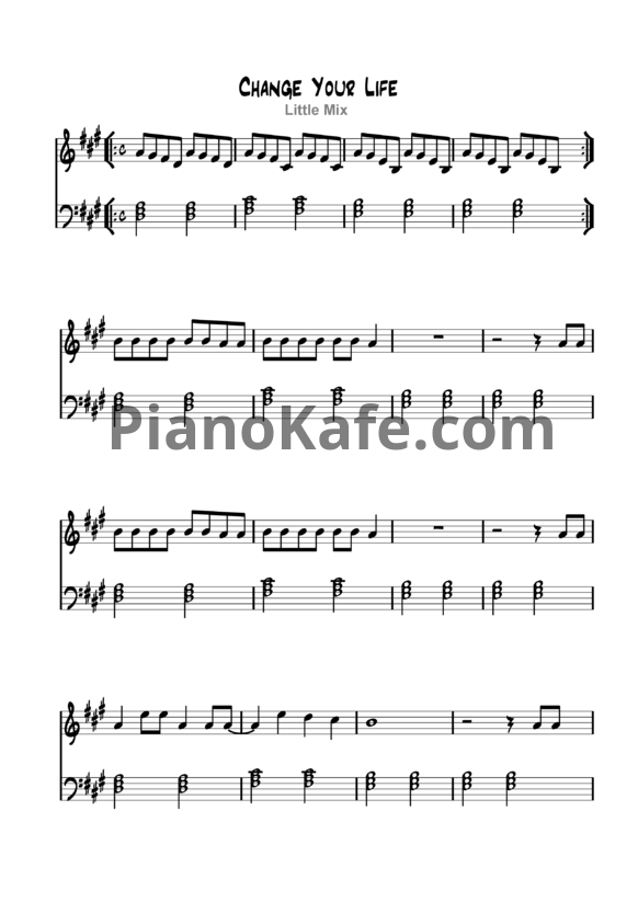 Ноты Little Mix - Change your life - PianoKafe.com