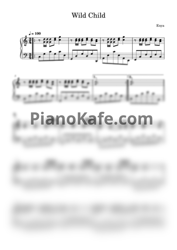 Ноты Enya - Wild child (Piano cover) - PianoKafe.com