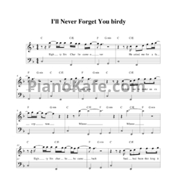 Ноты Birdy - I'll Never Forget You - предпросмотр