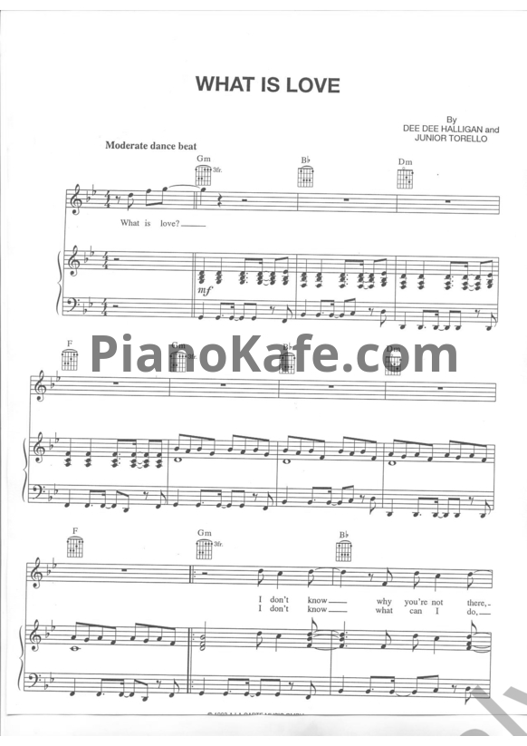 Ноты Haddaway - What is love (Версия 2) - PianoKafe.com