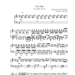 Ноты One Ok Rock - Cry out - предпросмотр