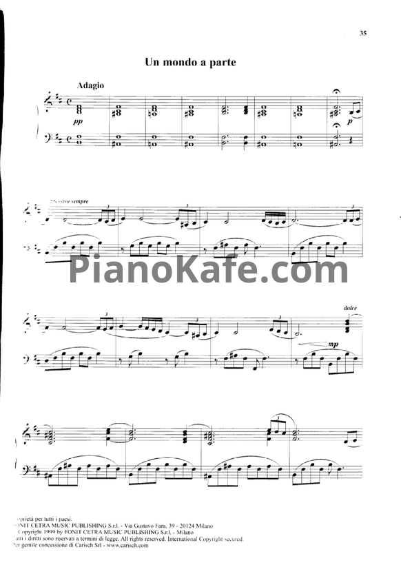 Ноты Ludovico Einaudi - Un mondo a parte - PianoKafe.com