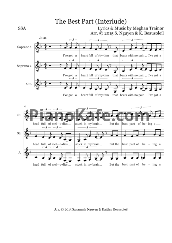 Ноты Meghan Trainor - The best part (Interlude) - PianoKafe.com