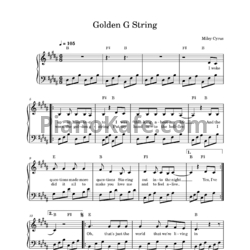 Ноты Miley Cyrus - Golden G string - предпросмотр