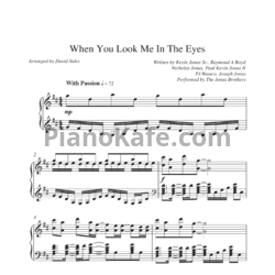 Ноты Jonas Brothers - When you look me in the yyes - предпросмотр