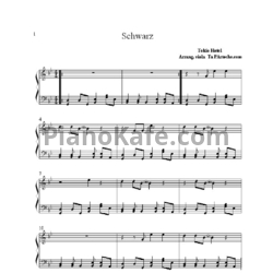 Ноты Tokio Hotel - Schwarz - предпросмотр