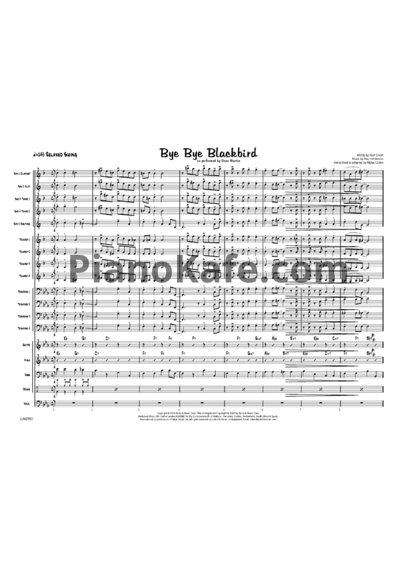 Ноты Ray Henderson - Bye bye blackbird (Партитура) - PianoKafe.com
