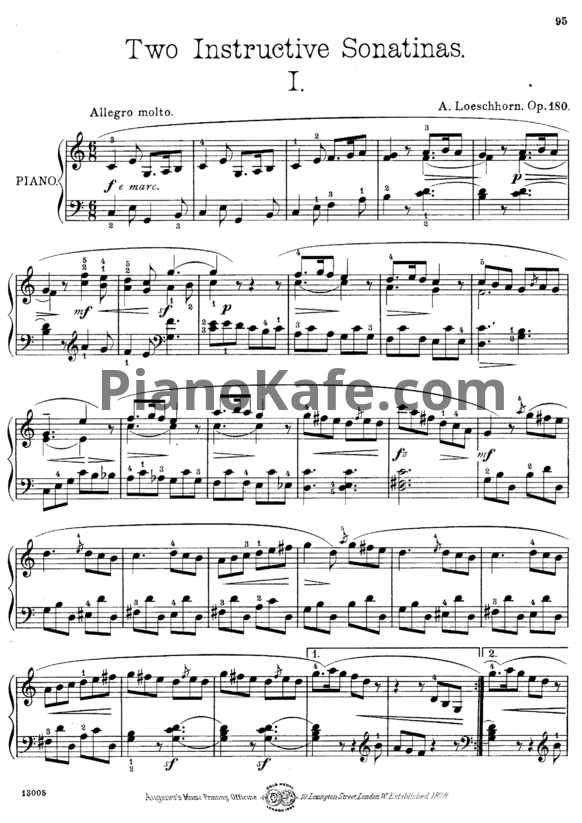 Ноты Альберт Лешгорн - 2 Instructive sonaten (Соч. 180) - PianoKafe.com
