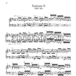 Ноты И. Бах - Симфония №15 (BWV 801) - предпросмотр