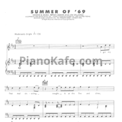 Ноты Bryan Adams - Summer of 69 (Версия 2) - предпросмотр