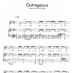 Ноты Britney Spears - Outrageous - предпросмотр