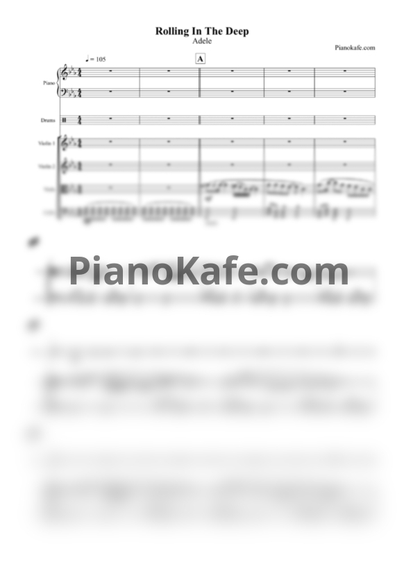Ноты Adele - Rolling in the deep (Партитура и партии) - PianoKafe.com