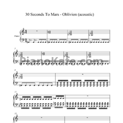 Ноты 30 seconds to mars - Oblivion (Acoustic) - предпросмотр