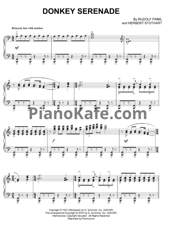 Ноты Rudolf Friml and Herbert Stothart - Donkey serenade - PianoKafe.com