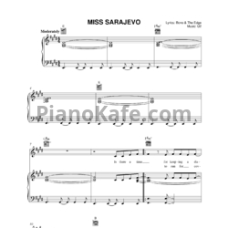 Ноты U2 - Miss Sarajevo - предпросмотр