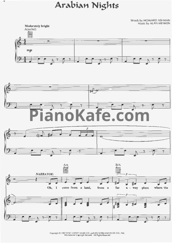 Ноты Alan Menken - Aladdin (Книга нот) - PianoKafe.com