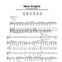 Ноты Black Sabbath - Neon knights (Guitar tabs & Voice) - предпросмотр