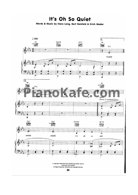 Ноты Bjork - It's oh so quiet - PianoKafe.com