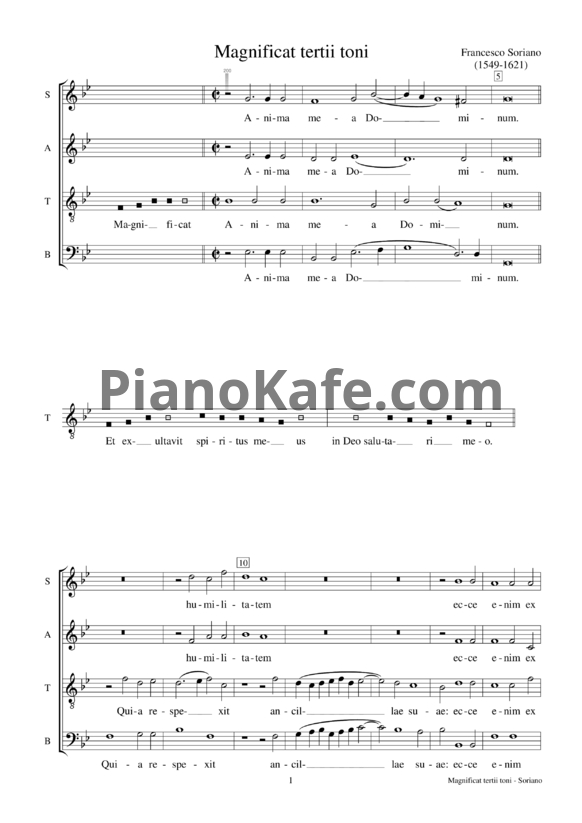 Ноты Ф. Сориано - Magnificat tertii toni - PianoKafe.com