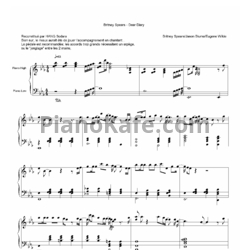 Ноты Britney Spears - Dear diary - предпросмотр