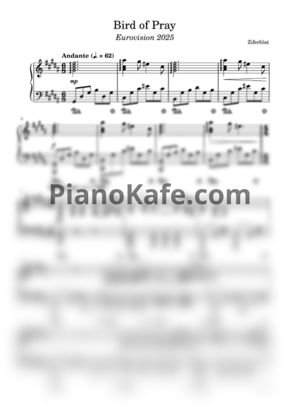 Ноты Ziferblat - Bird of Pray - PianoKafe.com