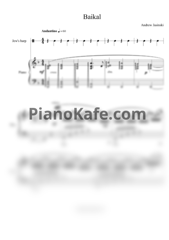 Ноты Andrew Jasinski - Baikal - PianoKafe.com