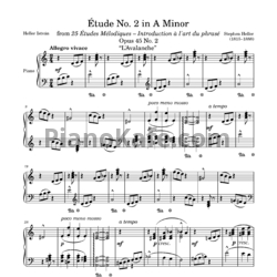 Ноты Стефан Хеллер - Этюд (Op. 45, №2) ля минор - предпросмотр