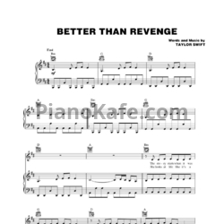 Ноты Taylor Swift - Better than revenge - предпросмотр