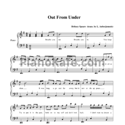 Ноты Britney Spears - Out from under - предпросмотр