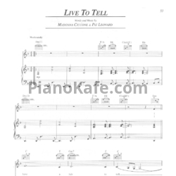 Ноты Madonna - Live to tell - предпросмотр