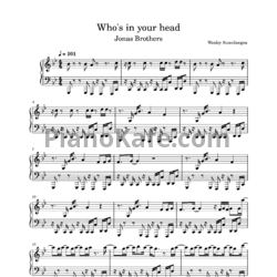 Ноты Jonas Brothers - Who's in your head - предпросмотр