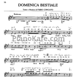 Ноты Fabio Concato - Domenica bestiale - предпросмотр