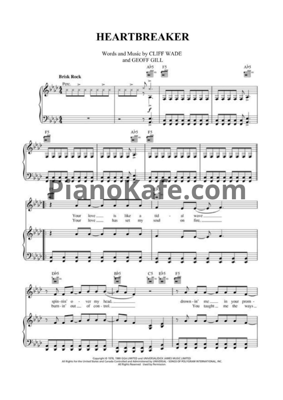 Ноты Pat Benatar - Heartbreaker - PianoKafe.com