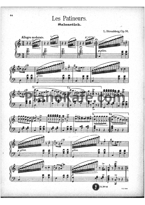 Ноты Л. Гоббартс - Конькобежцы (Op. 91) - PianoKafe.com