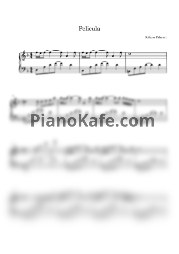 Ноты Sofiane Pamart - Pelicula - PianoKafe.com