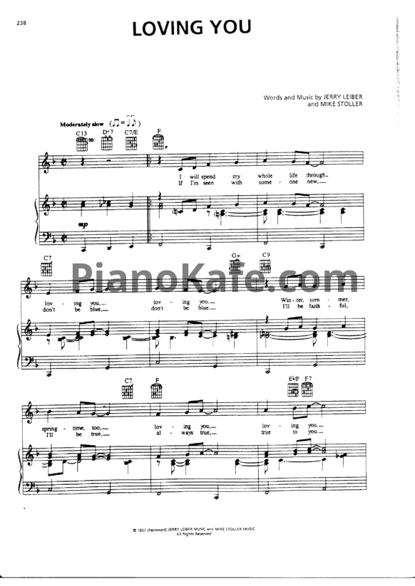 Ноты Elvis Presley - Loving you (Версия 2) - PianoKafe.com