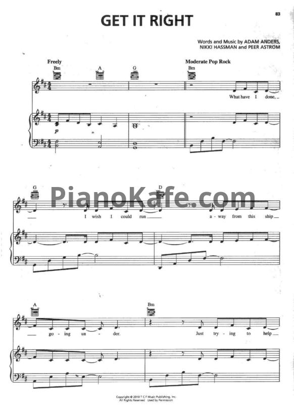 Ноты Lea Michele - Get it right - PianoKafe.com