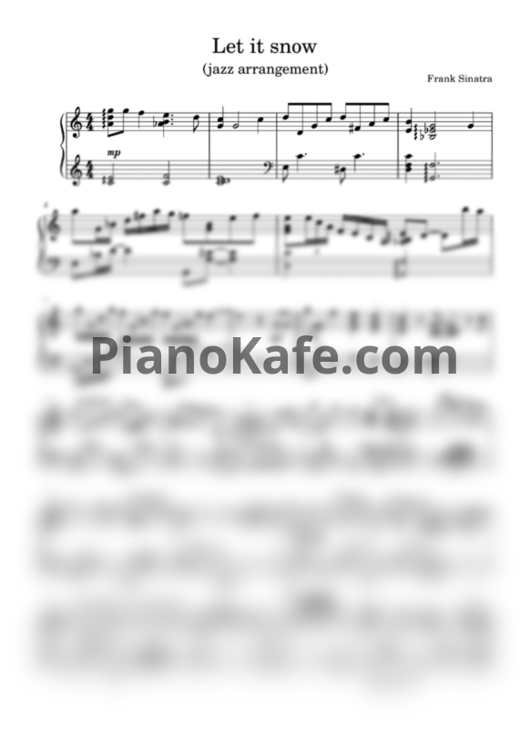 Ноты Frank Sinatra - Let it snow (Play the piano cover) - PianoKafe.com